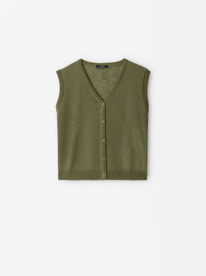 Knitted Vest With Buttons
