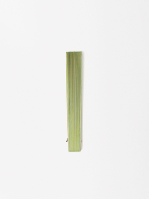 Éventail Bambou Avec Perforé, Vert, hi-res