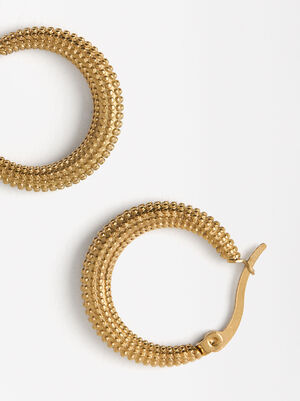 Gold Hoops Earrings- Stainless Steel