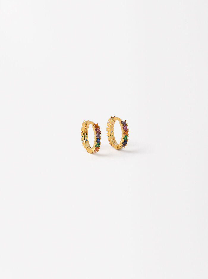 925 Silver Hoops With Zirconia