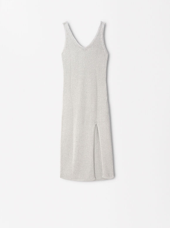 Online Exclusive - Knit Dress, Silver, hi-res