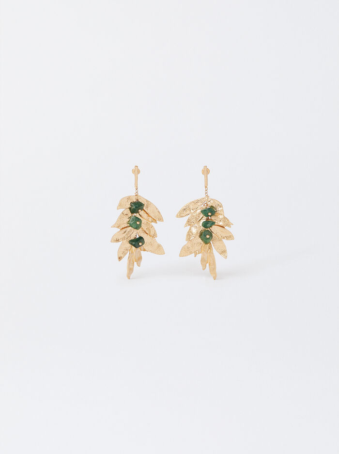 Gold-Toned Earrings With Stones