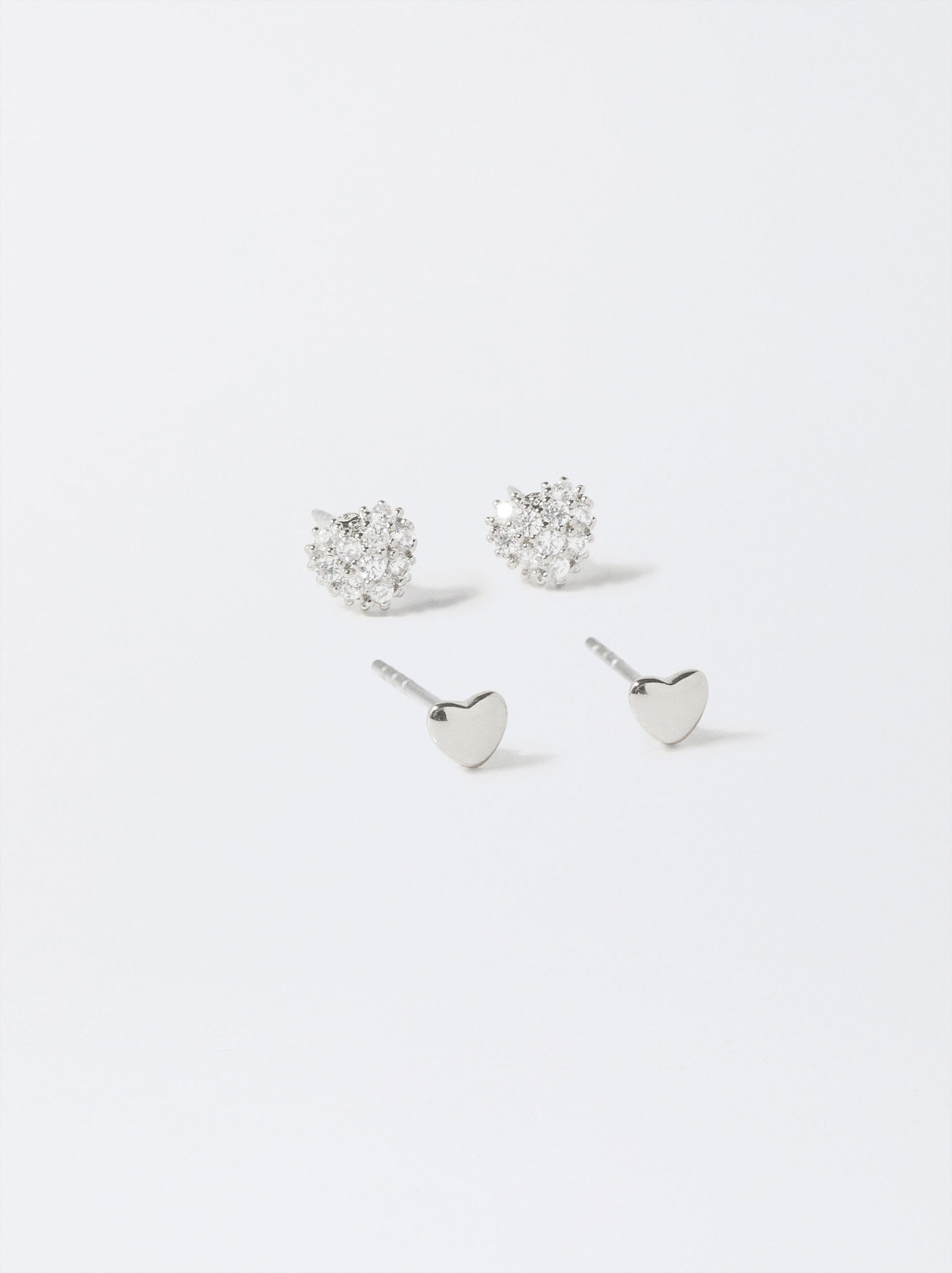 Set Of Earrings With Cubic Zirconia Golden