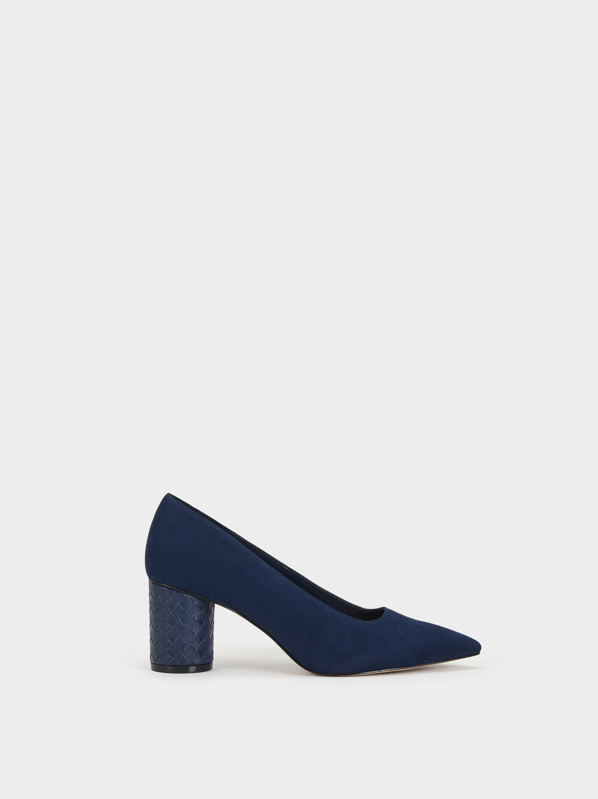 navy blue medium heel shoes