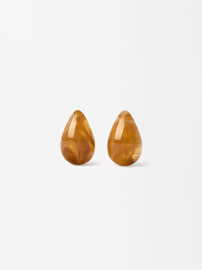 Small Stone Effect Drop Earrings