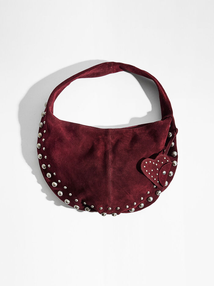 Bolso De Hombro De Piel Con Tachuelas