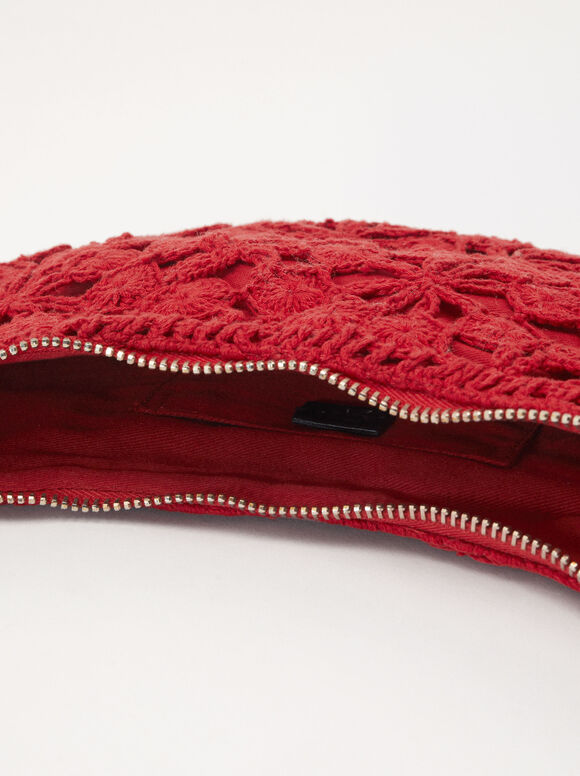 Bolso Bandolera De Crochet, Rojo, hi-res