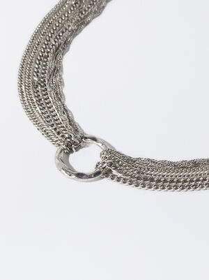 Silberne Halskette Mit Mehreren Ketten image number 2.0