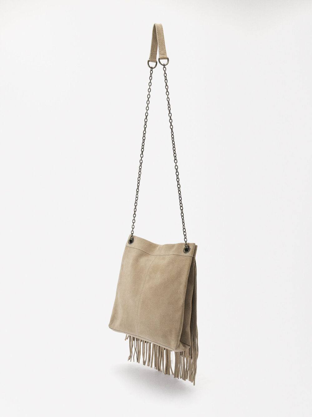 Leather Crossbody Bag With Fringes image number 4.0