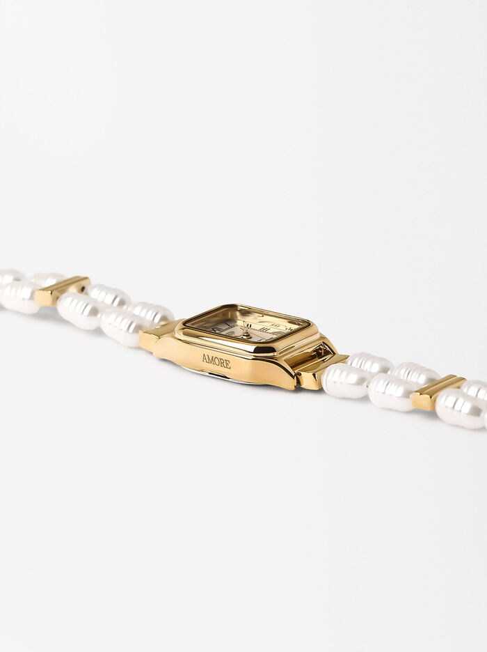 Pearl Bracelet Watch - Personalized