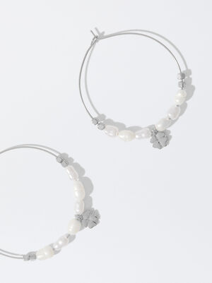 Hoop Earrings With Freshwater Pearls