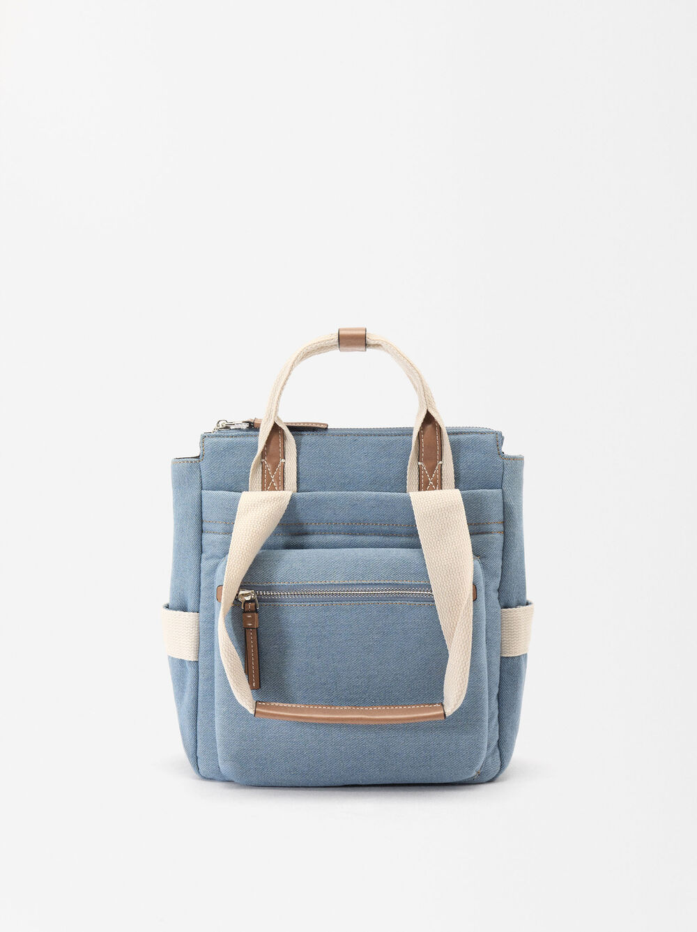 Denim Backpack With Multi-Way Straps image number 1.0