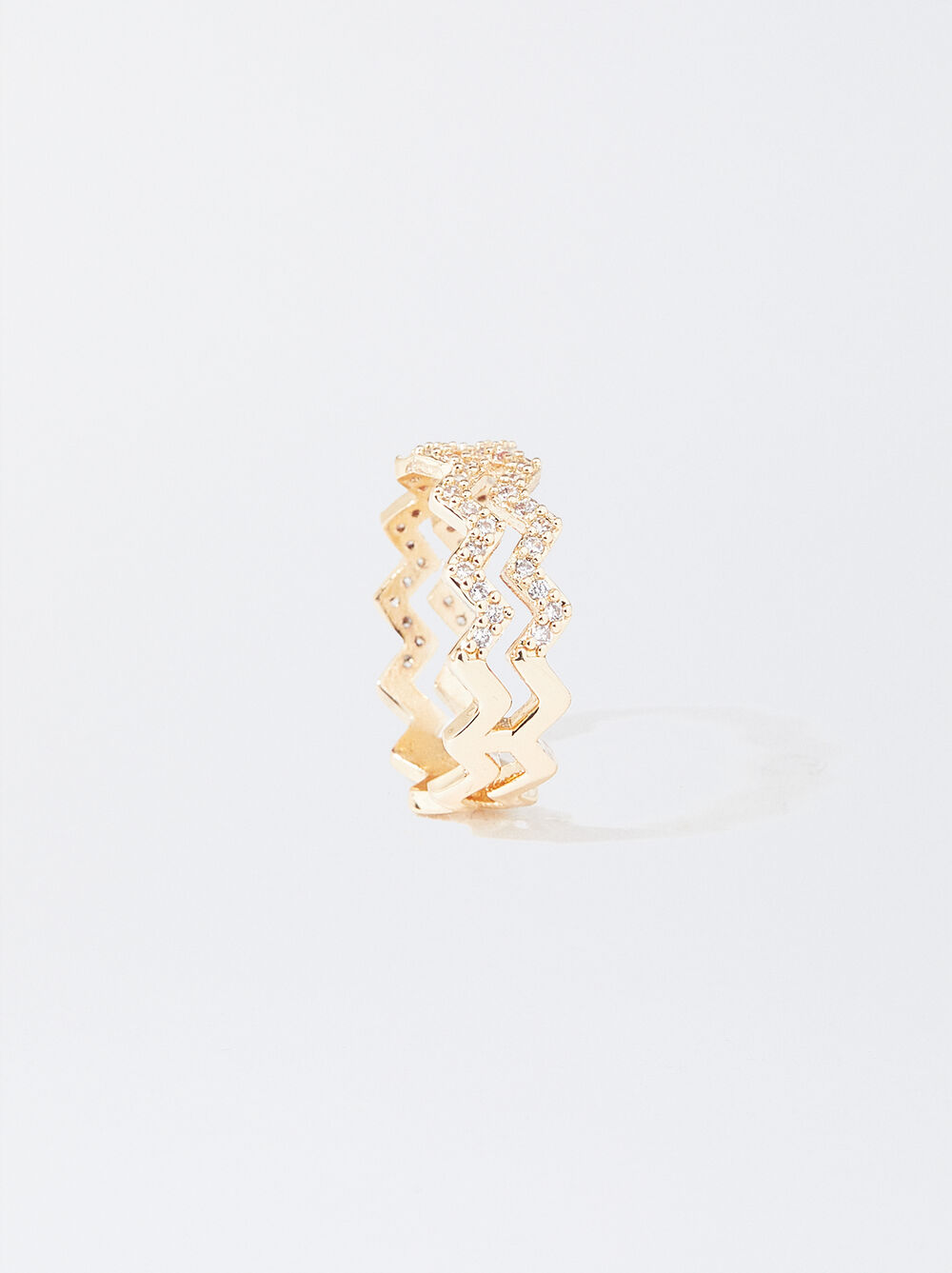 Zig Zag Ring With Crystals image number 1.0