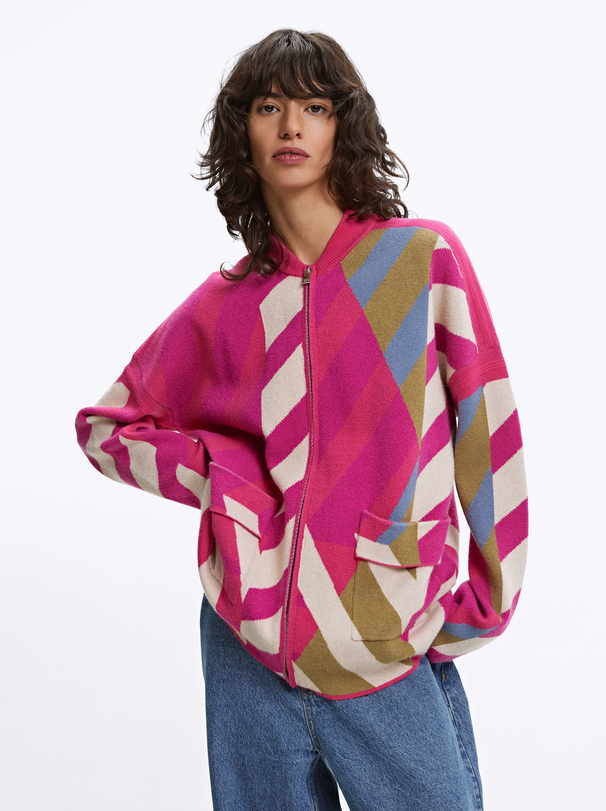 Jacquard Knit Cardigan Multicolor | Parfois