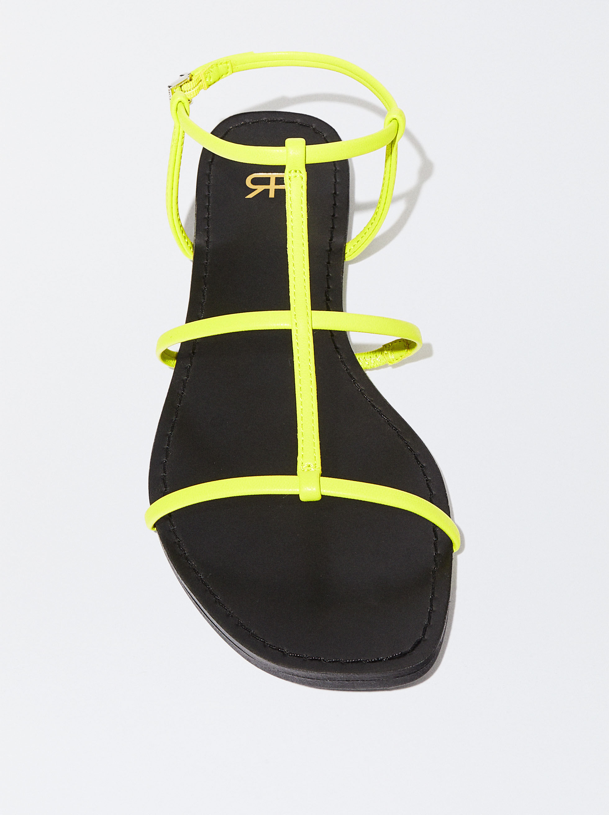 Pink Neon Ring Strap Flat Sandals | New Look