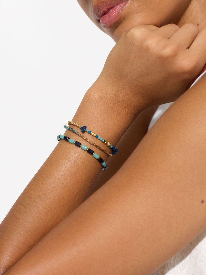 Conjunto De Pulseras Elásticas Con Piedras