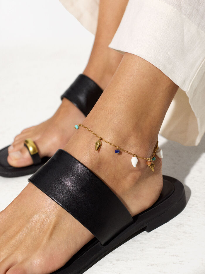 Anklet With Gemstones  - Stainless Steel