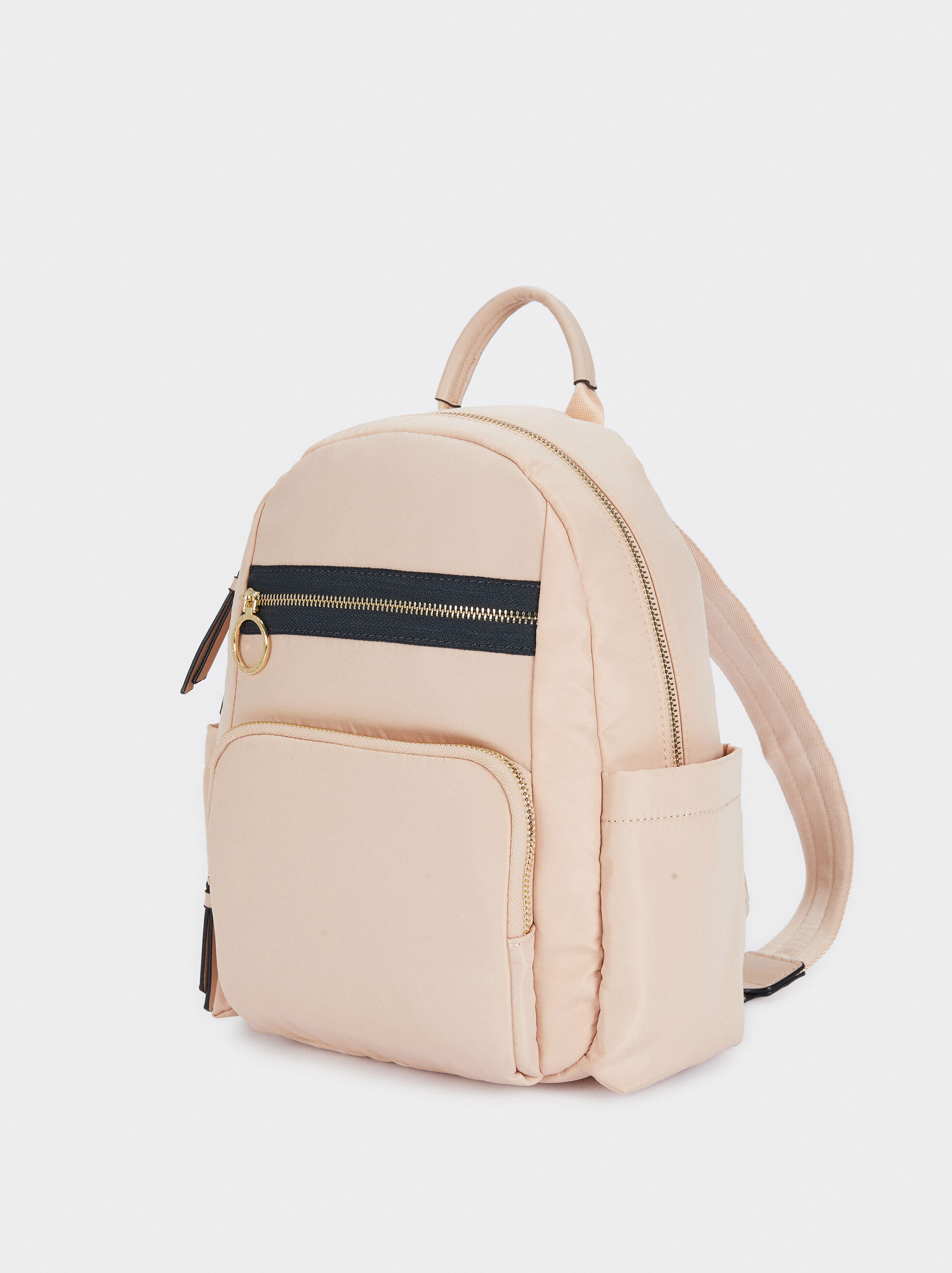 pink nylon backpack