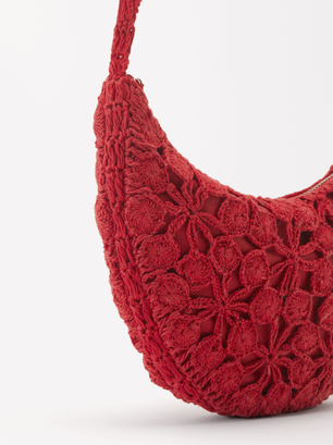 Bolso Bandolera De Crochet, Rojo, hi-res