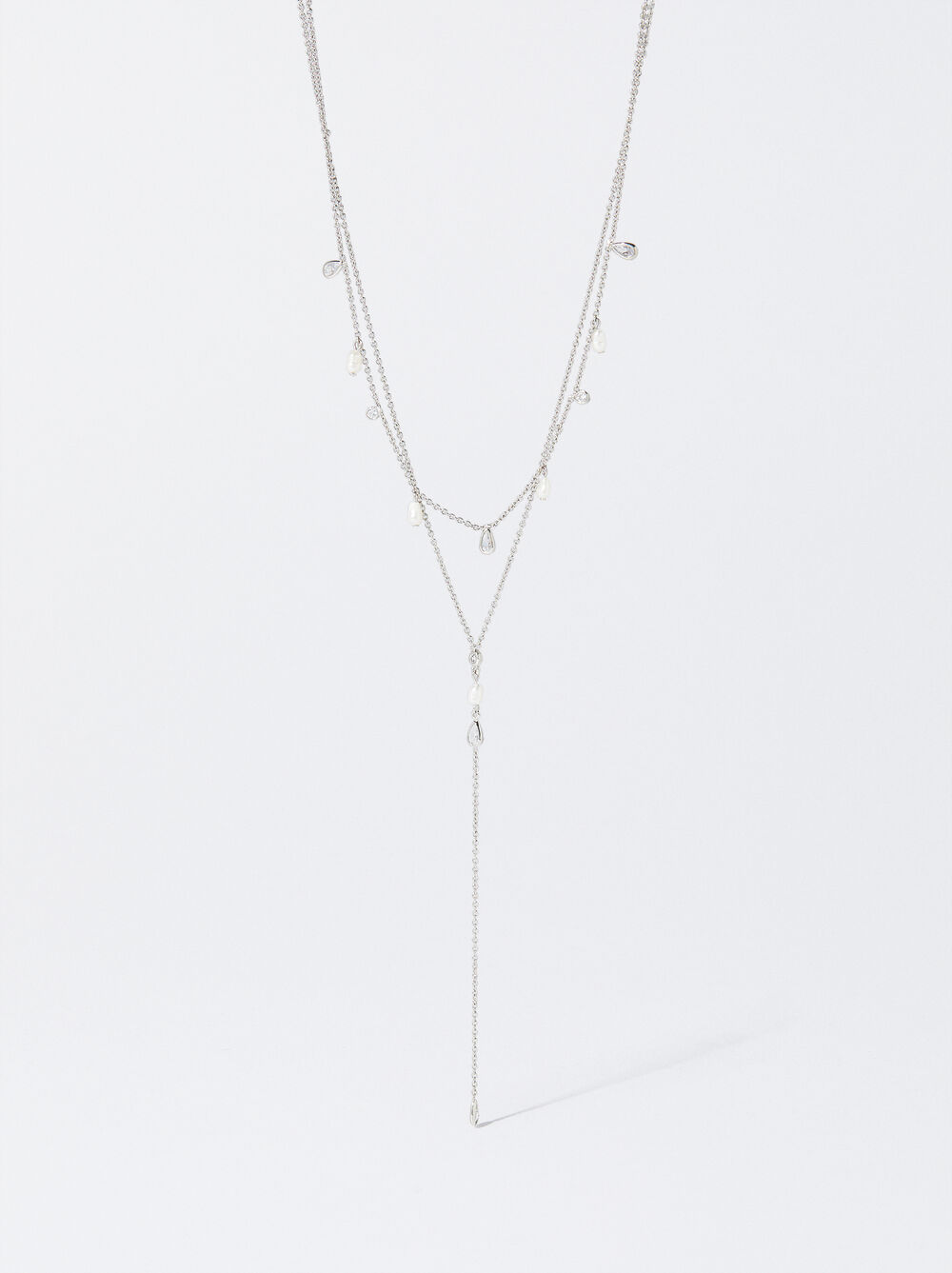 Necklace With Freshwater Pearls And Zirconia image number 0.0