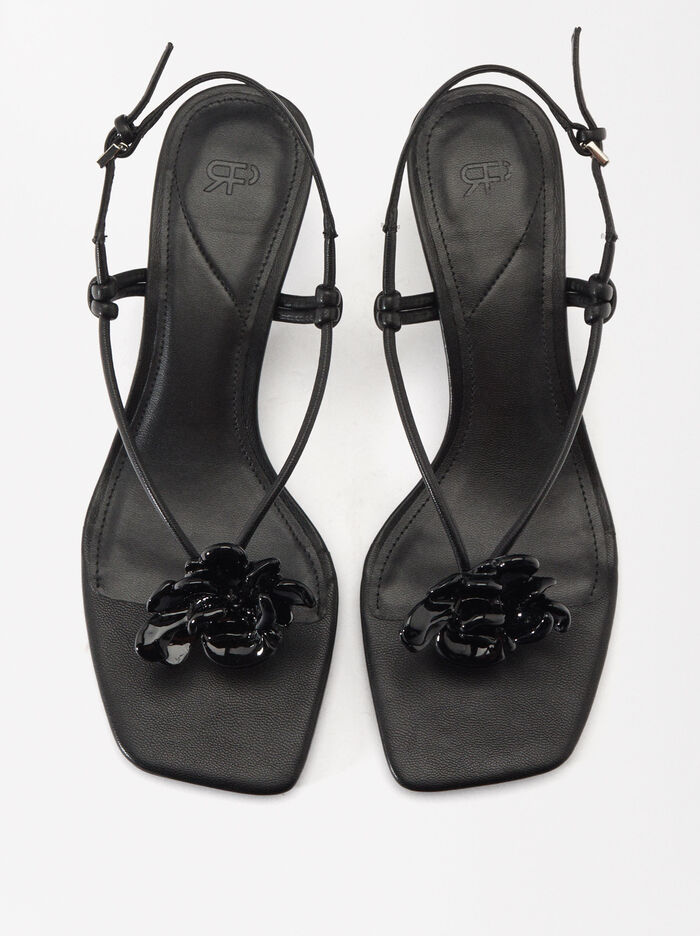 Online Exclusive - Heeled Sandals With Flower