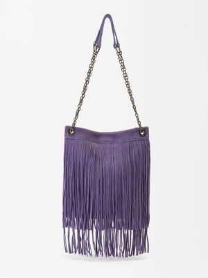Leather Crossbody Bag With Fringes image number 1.0