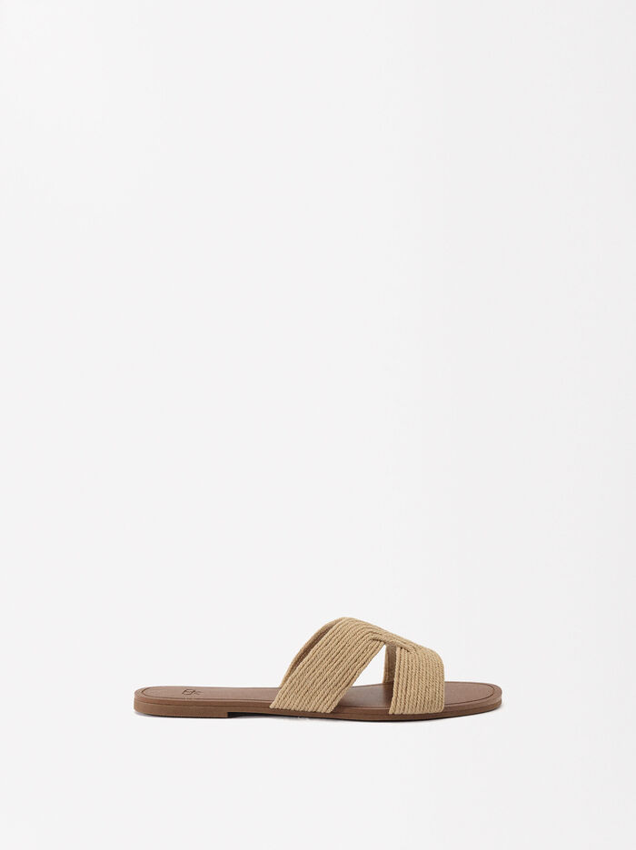 Flat Sandals With Jute