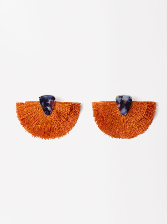 Resin Earrings With Fringes