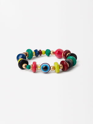 Bracelet Élastique À Perles Multicolores, Multicolore, hi-res