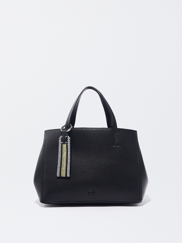 Genuine leather top handle bag with o ring/ black women's handbag with  chain / purse / crossbody bag / shoulder bag / Satchel