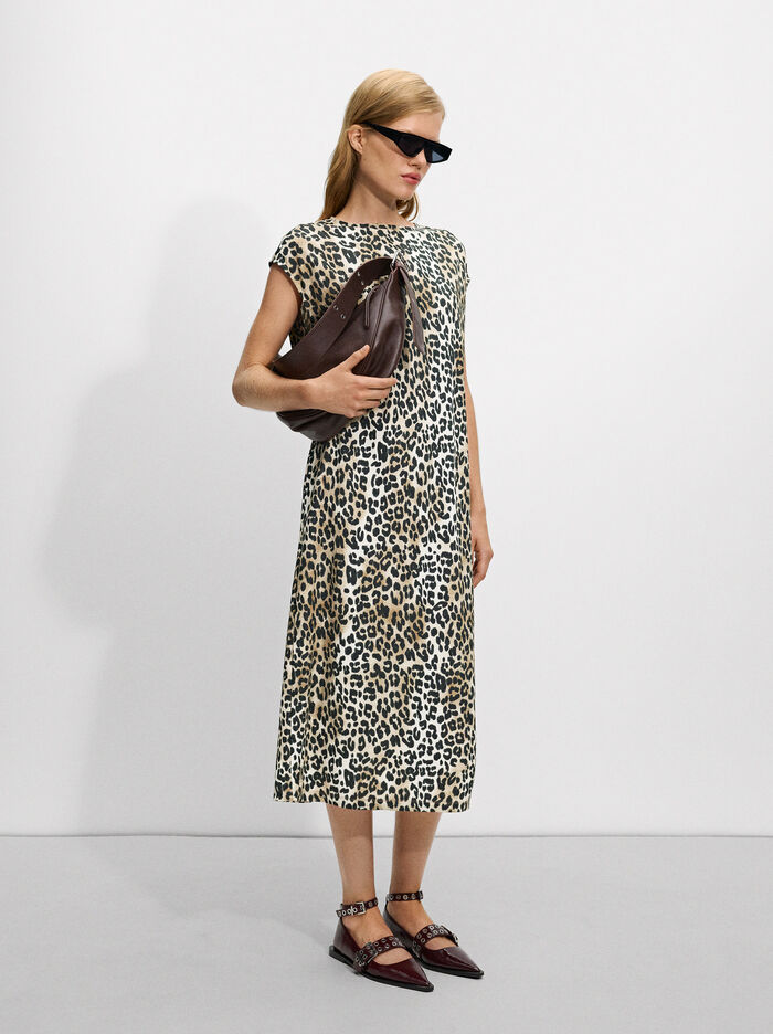 Exclusivo Online - Vestido Midi Estampado Animal