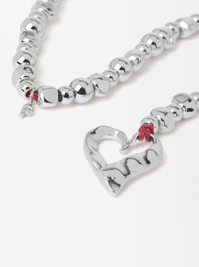 Herzperlen-Seil-Halskette