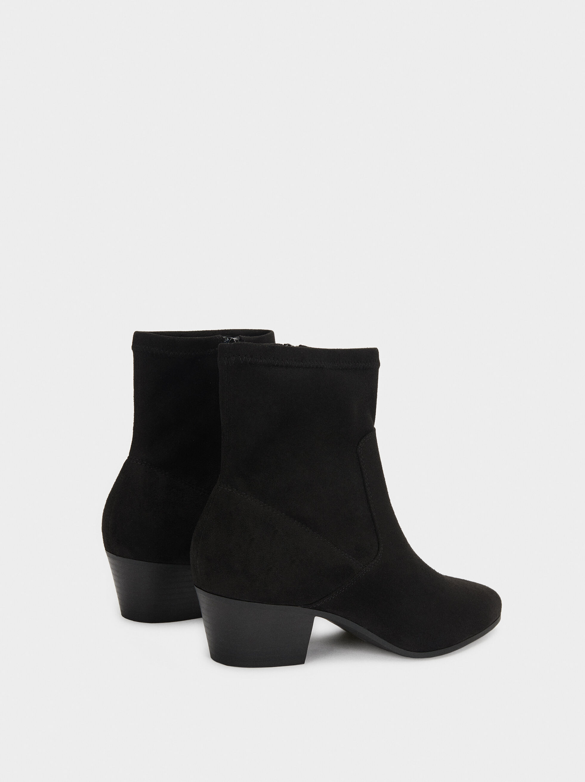 stretch black ankle boots