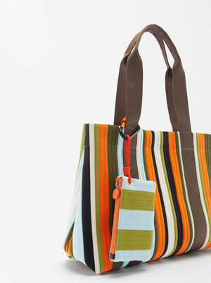 Bolso Shopper Con Rayas L image number 1.0