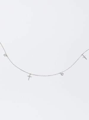 Silver 925 Choker With Cross image number 1.0