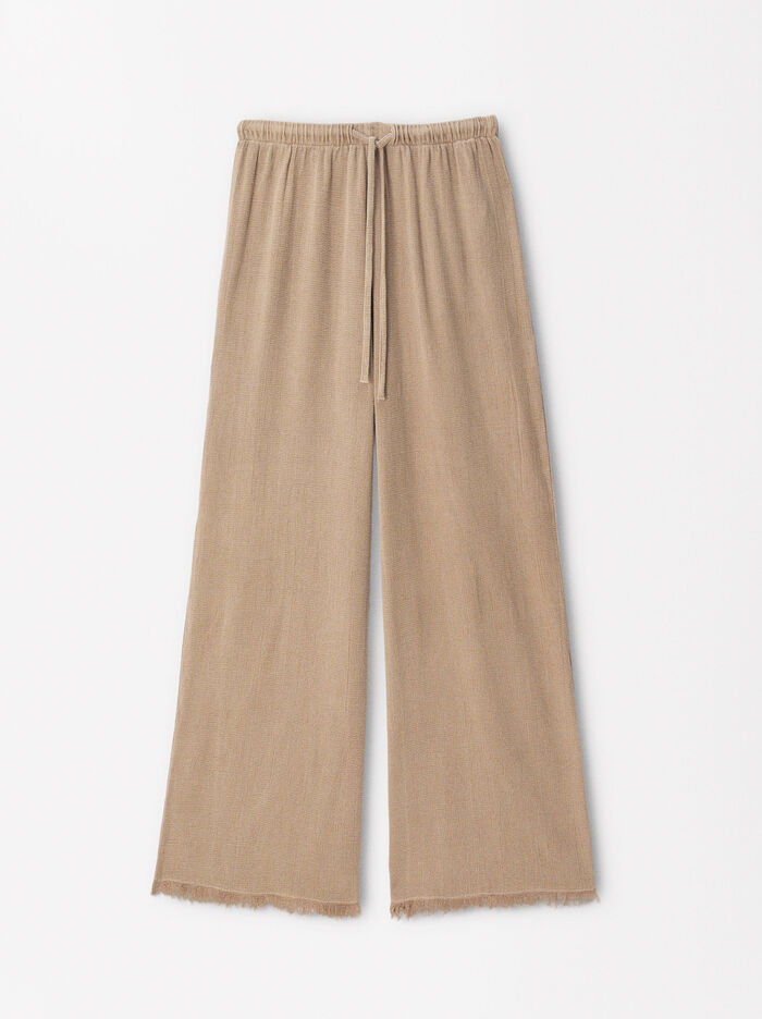 00% Cotton Pants With Drawstring