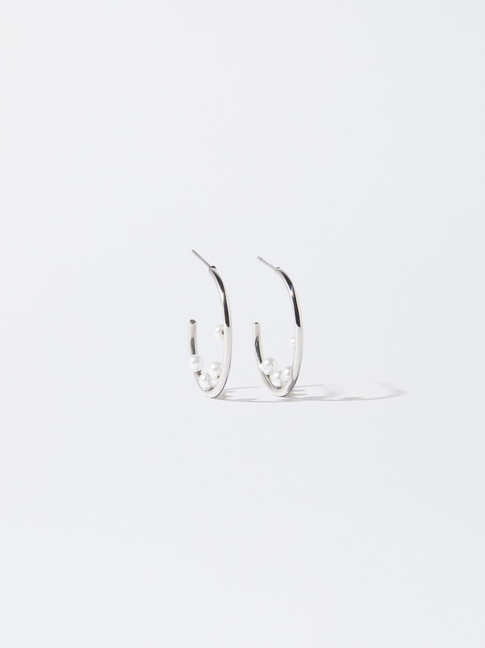 Stainless Steel Earrings With Pearls image number 1.0
