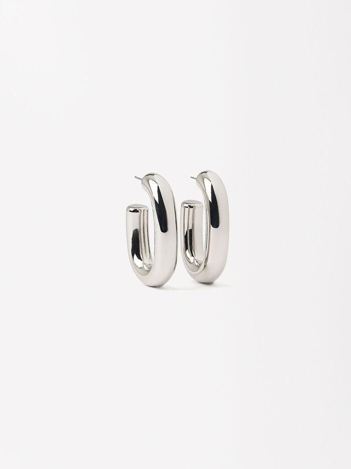 Silver Maxi Hoop Earrings