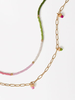 Bracelet De Cheville Double À Perles, Multicolore, hi-res