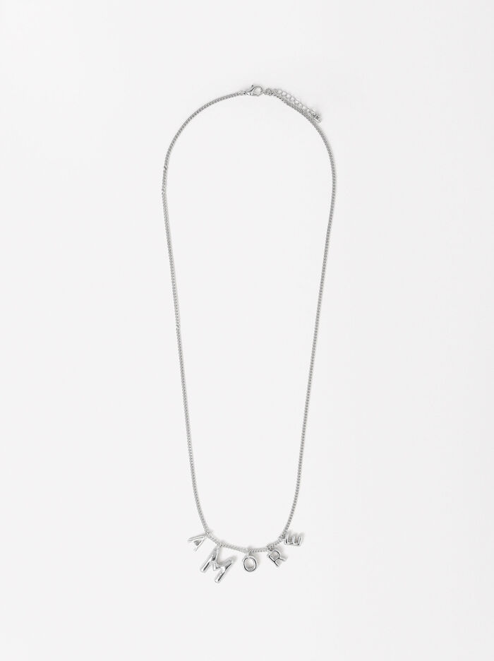 Silver Necklace With Letters