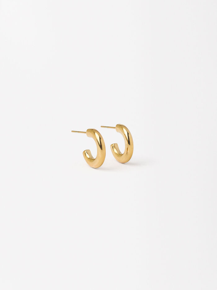 Gold Hoops - Stainless Steel