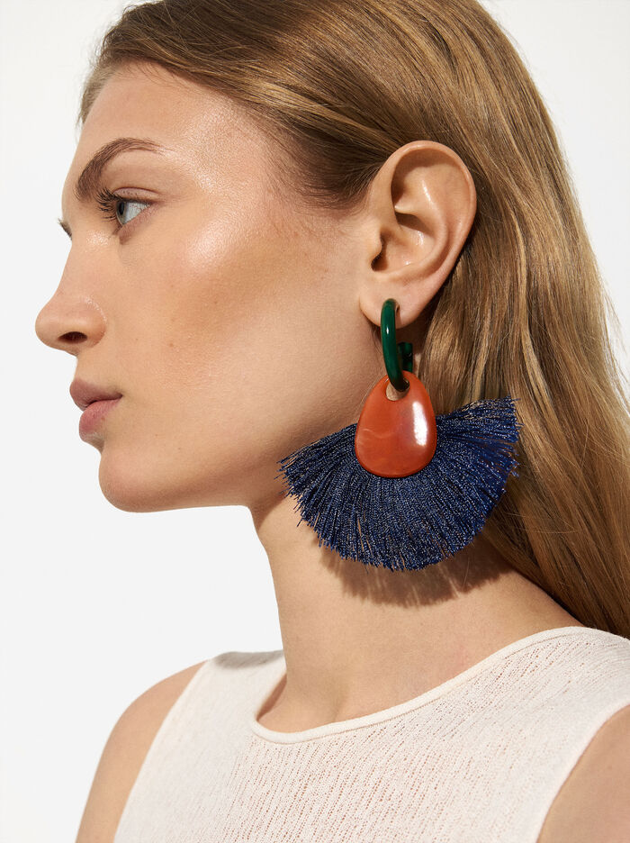 Earrings Stone-Effect And Fringes