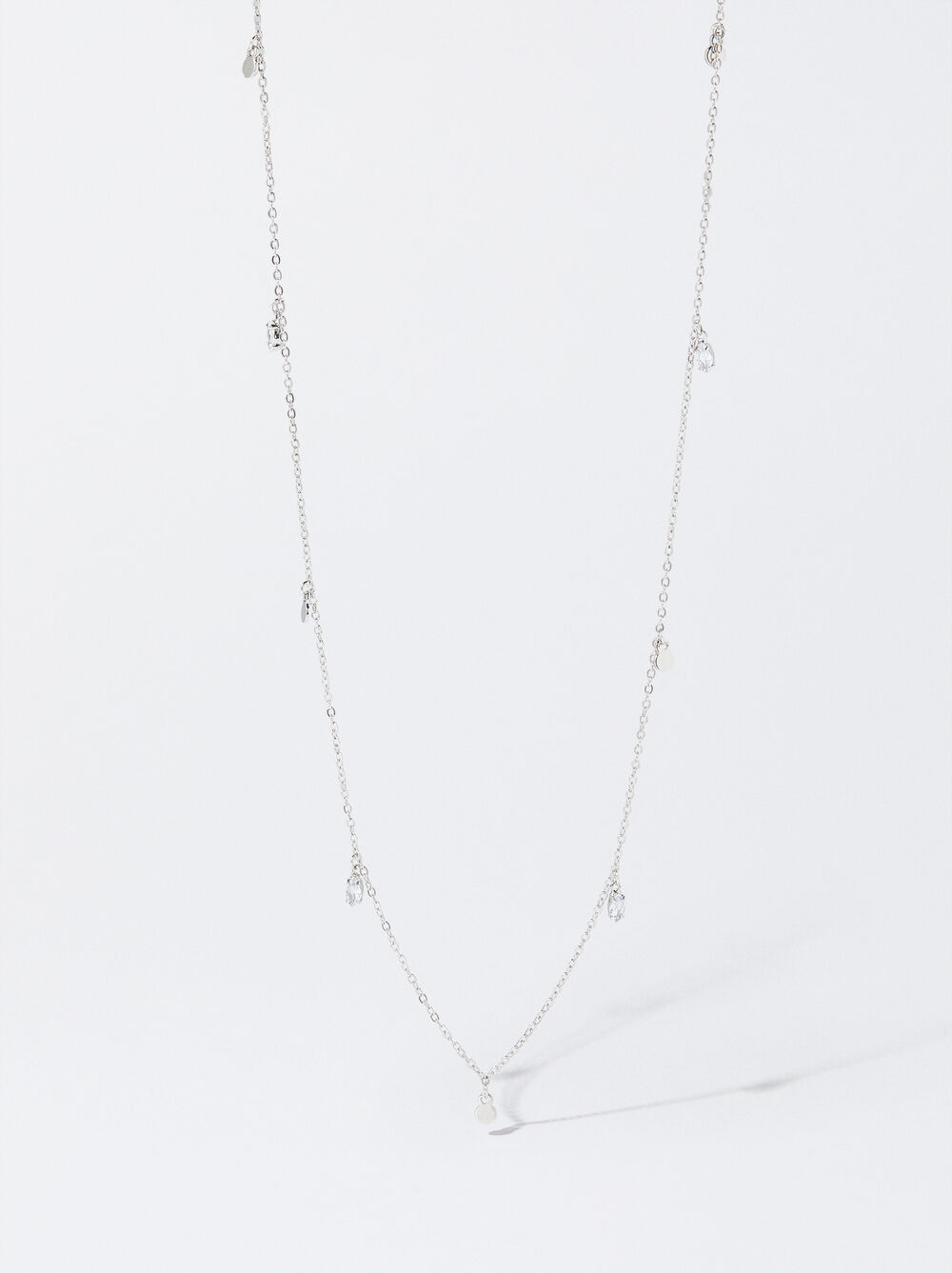 Silver Necklace With Zirconia image number 0.0