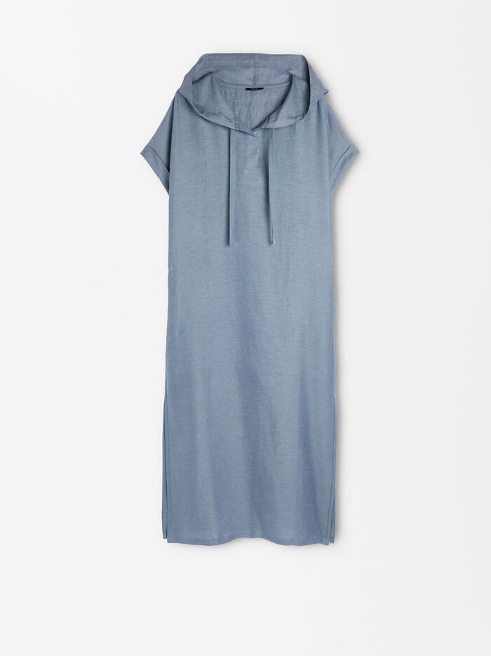 Hooded 100%  Linen Dress