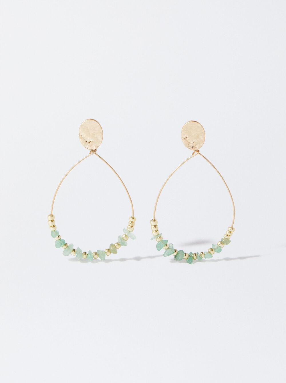 Gold-Toned Earrings With Stones image number 1.0