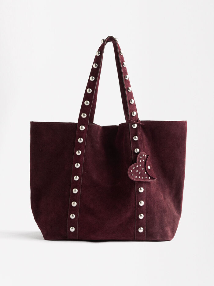 Bolso Shopper De Piel Con Tachuelas