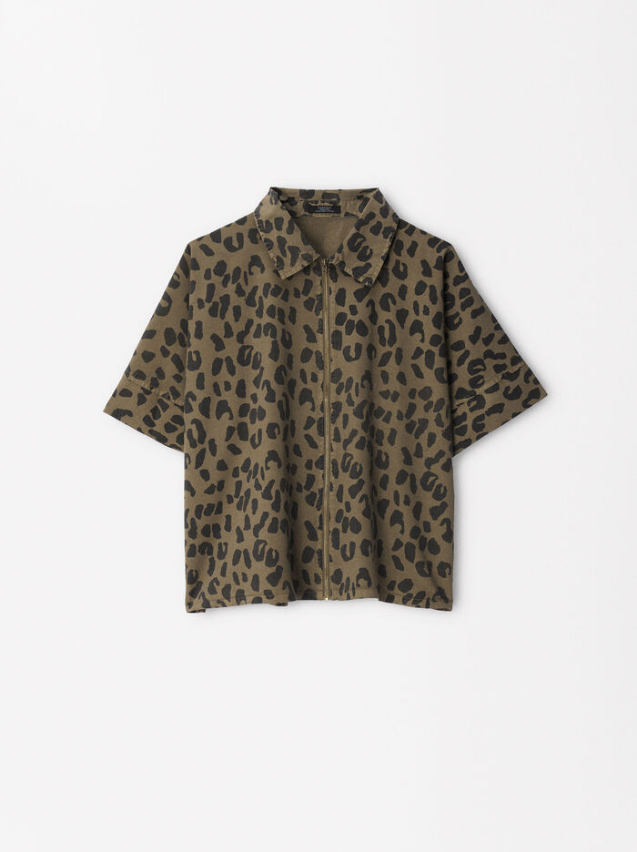 Exclusivo Online - Camisa Animal Print Cierre De Cremallera