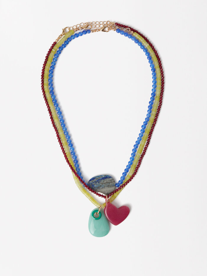 Set Of Necklaces With Stones