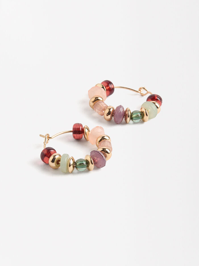 Aros Con Piedras Multicolores