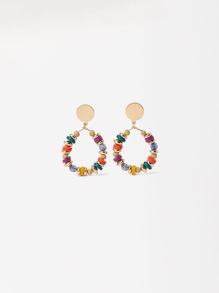 Golden Earrings With Crystals